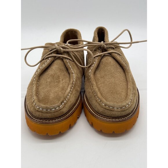G.H. Bass Womens Size 6M Hairy Suede Lug Sole Moc Toe Shoes In Tan - Picture 2 of 12